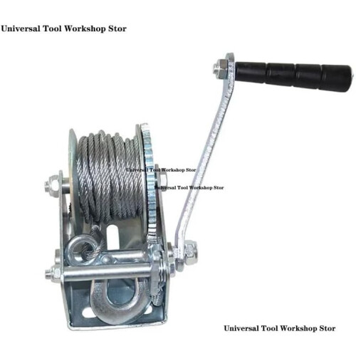 Manual Winch 600-3000 Lb Capacity Wire Rope Lifting Winch Self-Locking Cable Puller 2000 Pounds 2