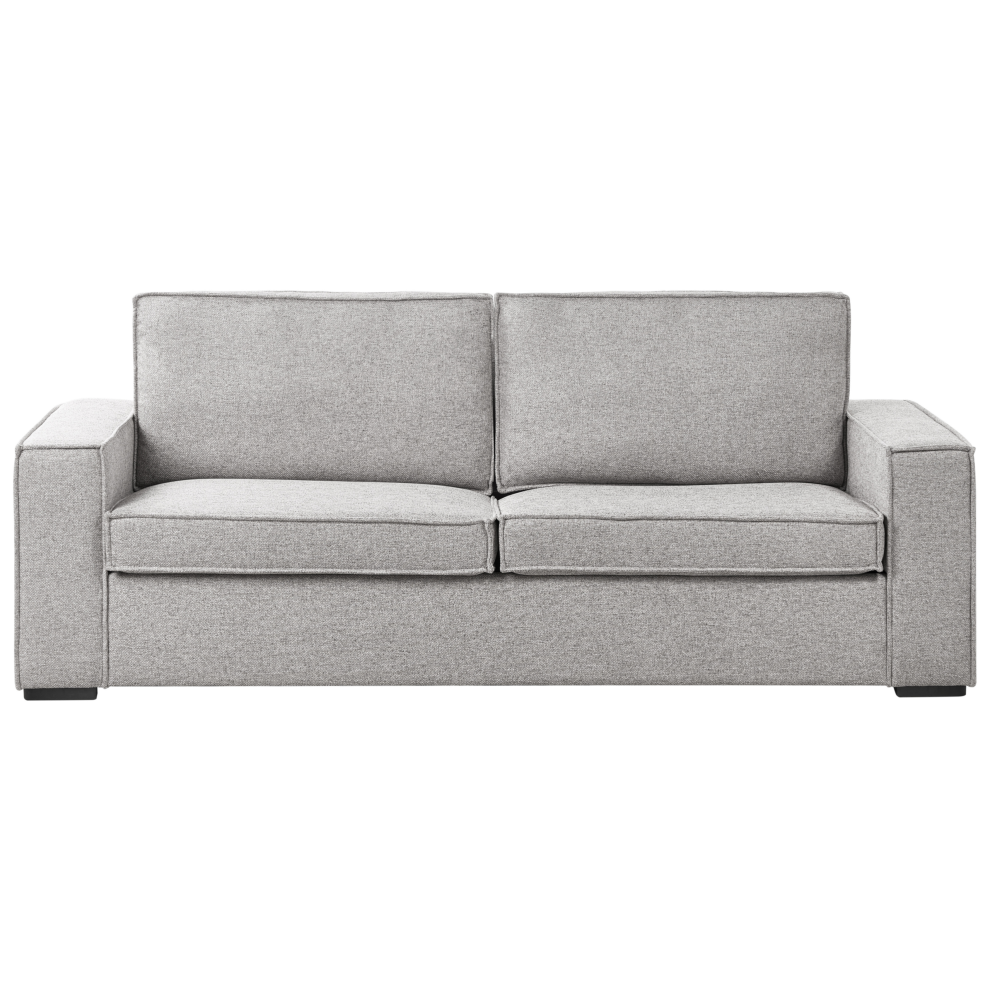 Sofa Bed 3 Seater VUOKATTI Fabric Light Grey