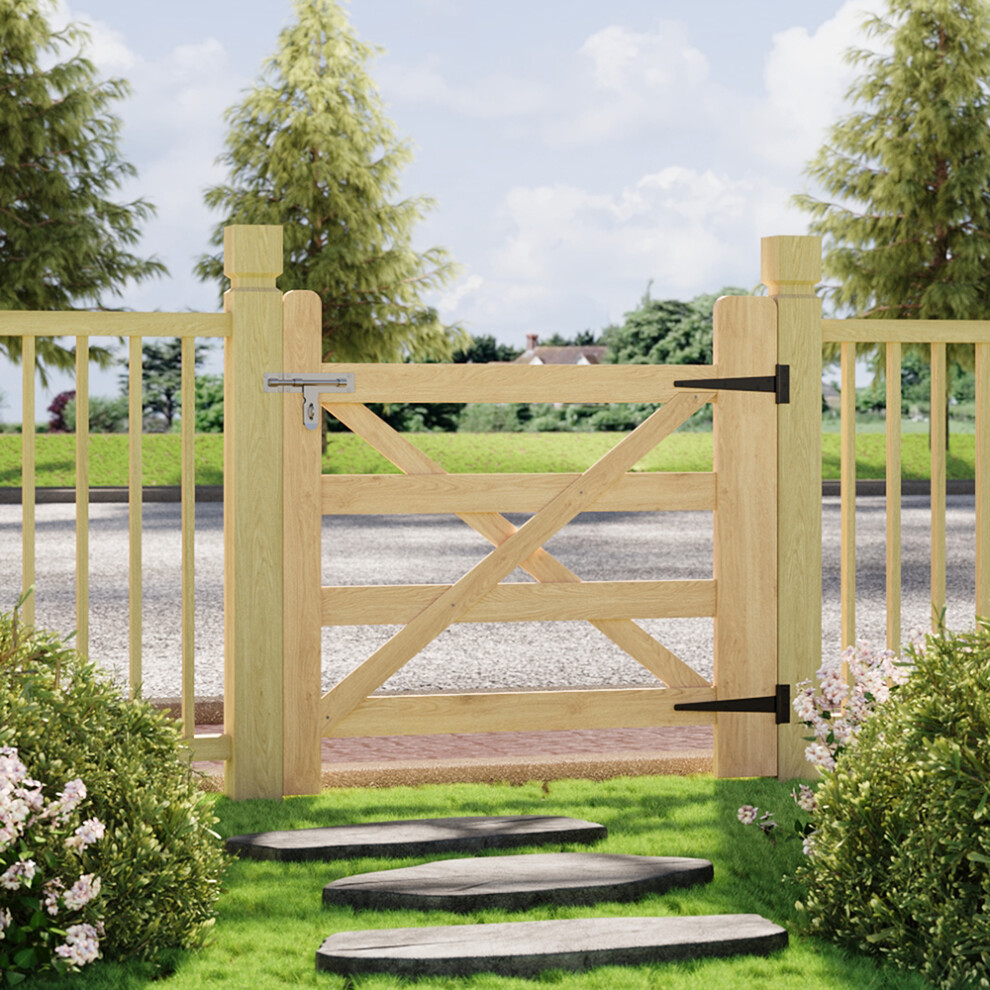 90cm W x 90cm H Wooden Garden Gate with Door Latch