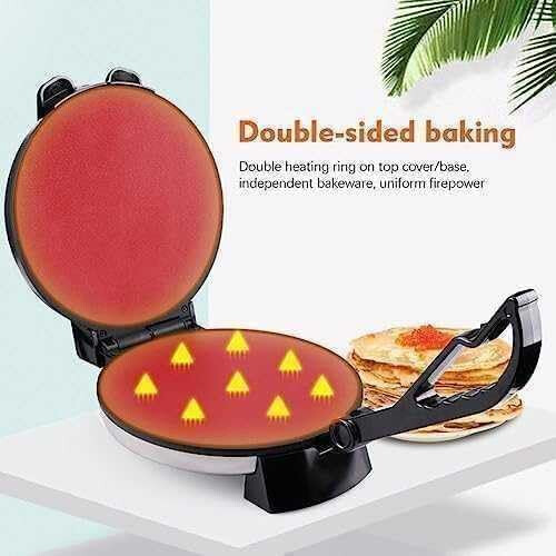 Non-Stick Chapati/Tortilla Machine With Double-Sided Heating, Pita Making, LED Indicator, Automatic Pancake Maker 2
