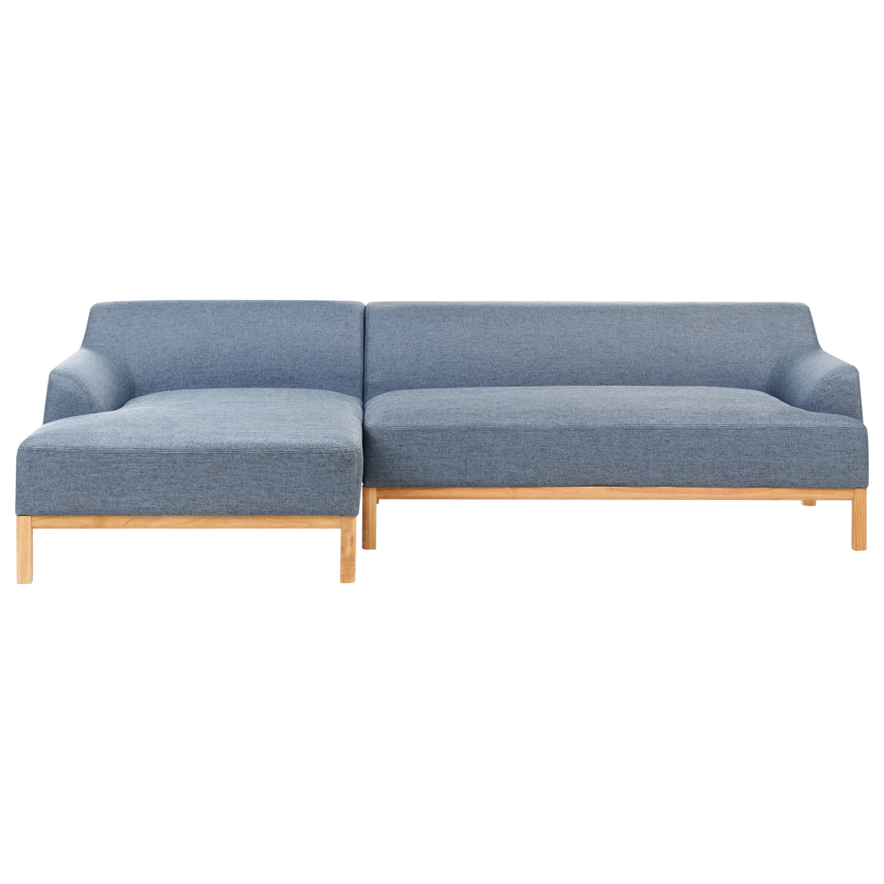 Corner Sofa 3 Seater SOSJO Fabric Blue Right Hand