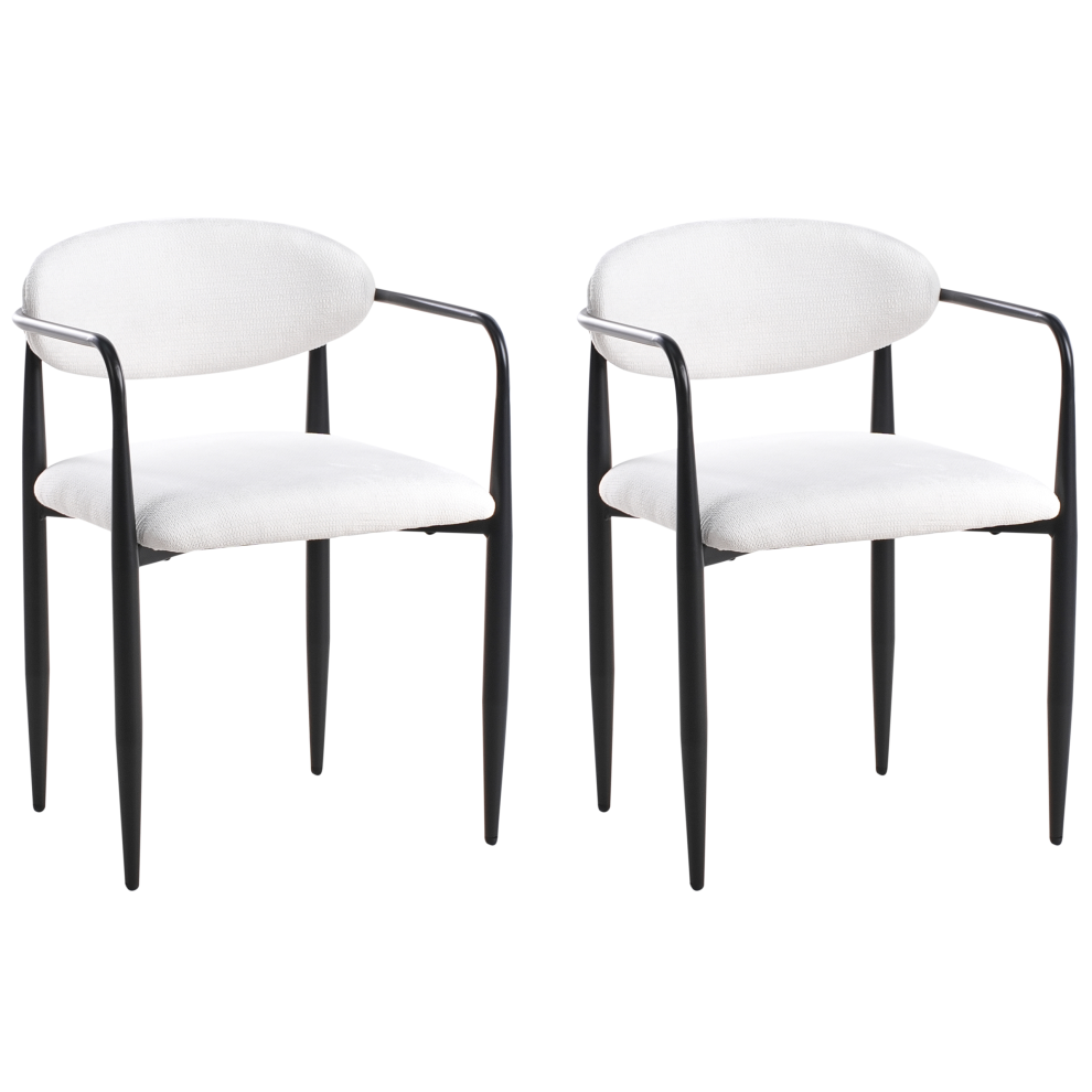 Set of 2 Dining Chairs TANEVIK Fabric Off-White