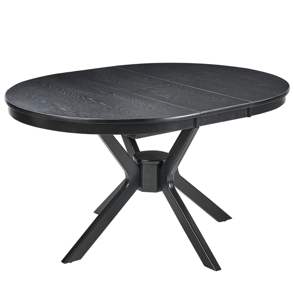 Extending Dining Table TYMIS Black Oak 107/137 cm 107 cm