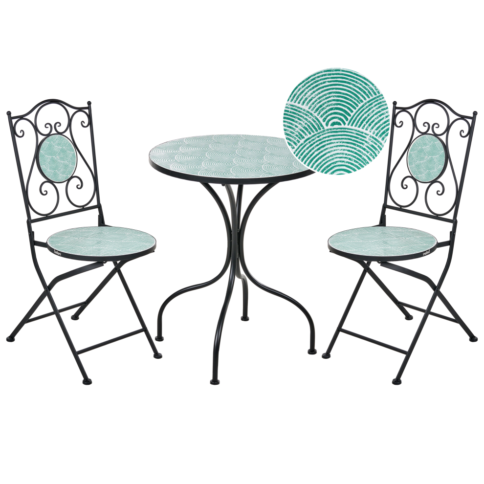 Beliani Bistro Set Folding Anapo Metal Black Size 2