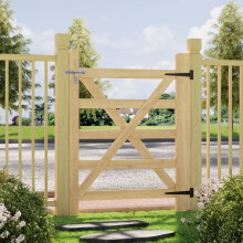 Wooden Garden Gate with Door Latch, 90cm W x 120cm H