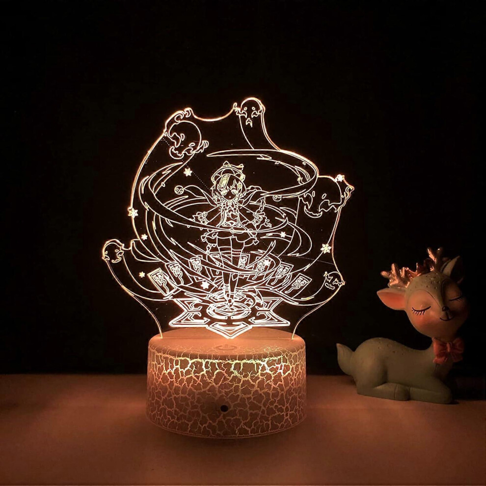 Kikidex (As Show, One Size) Xyc 3D Led Night Lamp Genshin Impact Wish Acrylic Led Lamp Game Light