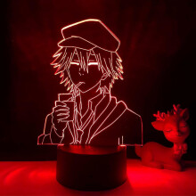 (As show, One size) XYC Anime Led Light Bungo Stray Dogs Ranpo for Bedroom Decoration Nightlight Birthday Gift Room Decor Table 3D Lamp Bungo Stray Dogs