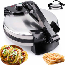 Pancake Maker 1800W Crepe Maker With Non-Stick Coating, Adjustable Temperature, Roti Chapati Maker, Indicator