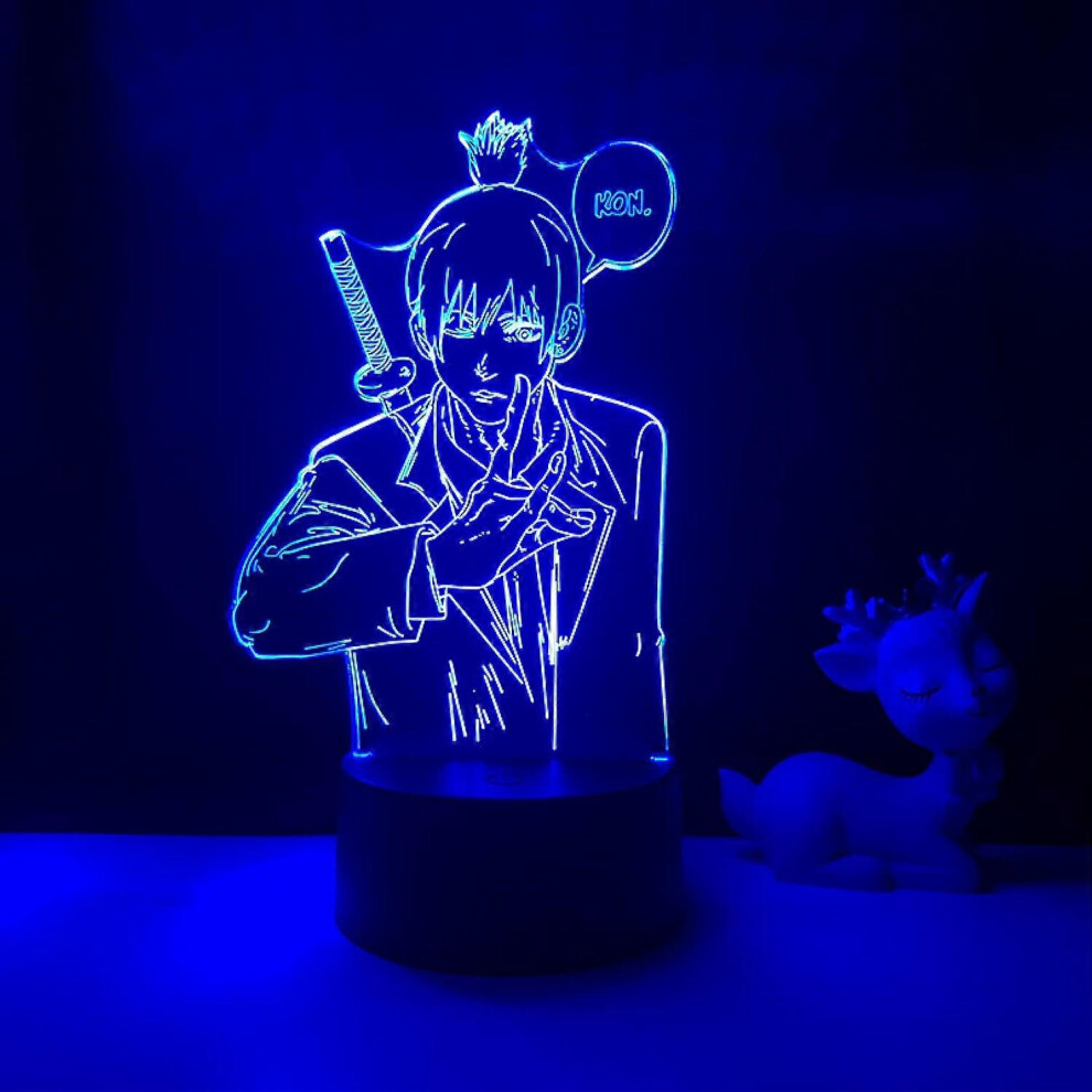 Kikidex (As Show, One Size) Xyc 3D Led Lamp Anime Chainsaw Man For Bedroom Decoration Night Kids Birthday Gift Manga Chainsaw Man Led Night Bedside Light