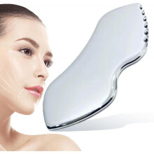 Gua Sha Facial Tool, Stainless Steel Gua Sha with Comb Teeth, Facial Massage, Used for Face, Neck, and Around Lips, Gua Sha Massage Board Shaping Jaw