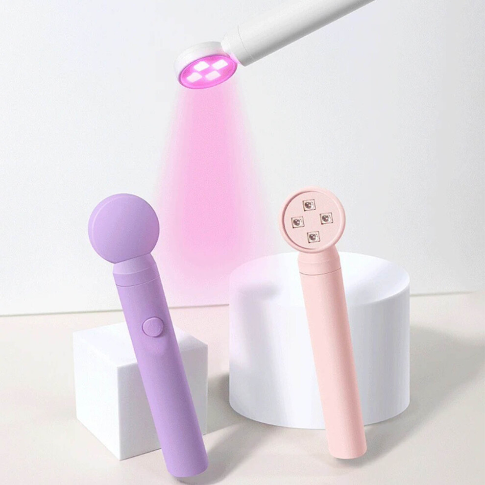 Pink Rechargeable Shower Shape Nail Light, Handheld, Fast Curing