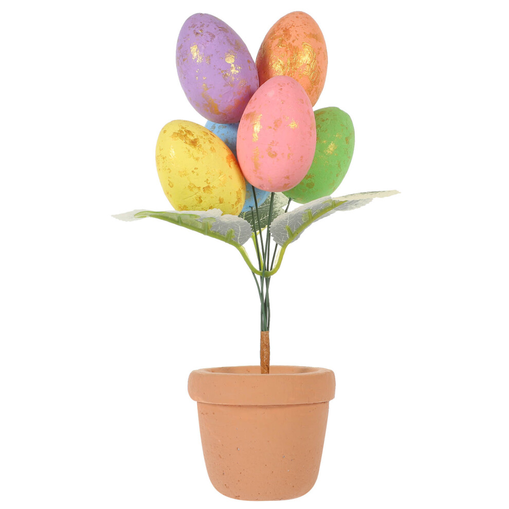 2 Sztuki Dekoracja Wielkanocnych Jajek Bonsai Z Doniczką Na-image