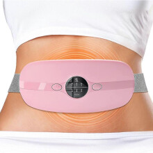 Portable Cordless Electric Waist Belt Device, Menstrual Heating Pad with 3 Heat Levels And 3 Vibration Massage Modes, Fast Heating Belly Wrap Belt