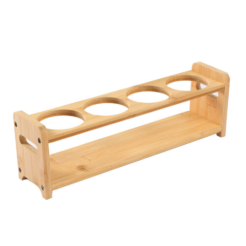 4-Hole Multifunctional Bamboo Storage Stand with Anti-Slip Base 2