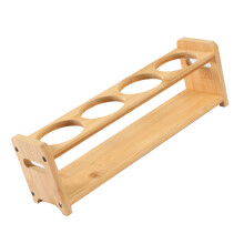 4-Hole Multifunctional Bamboo Storage Stand with Anti-Slip Base