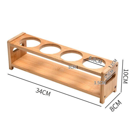 4-Hole Multifunctional Bamboo Storage Stand with Anti-Slip Base 1