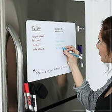 17"x12" Magnetic Whiteboard for Fridge with Stain-resistant Technology, Refrigerator Magnet Board Planner In Flat Package