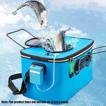 (Black, one-size) Foldable Fishing Bucket, 1 Count Thickened Fishing Box with Shoulder Strap, Portable Fishing Tool for Outdoor