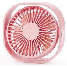 USB Table Fan Portable Mini Personal Desk Fan with 360 Rotation and Adjustable 3 Speed for Office, Travel-Pink