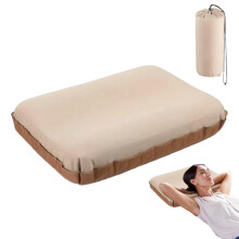 Camping Pillows Inflatable Camp Pillow With Removable Cover Foldable Silent Sleep Pillow Carrying Bag For Hiking
