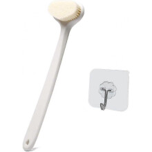 Bath Body Brush Shower Back Scrubber with 14" Long Handle for Cellulite and Exfoliating (White)