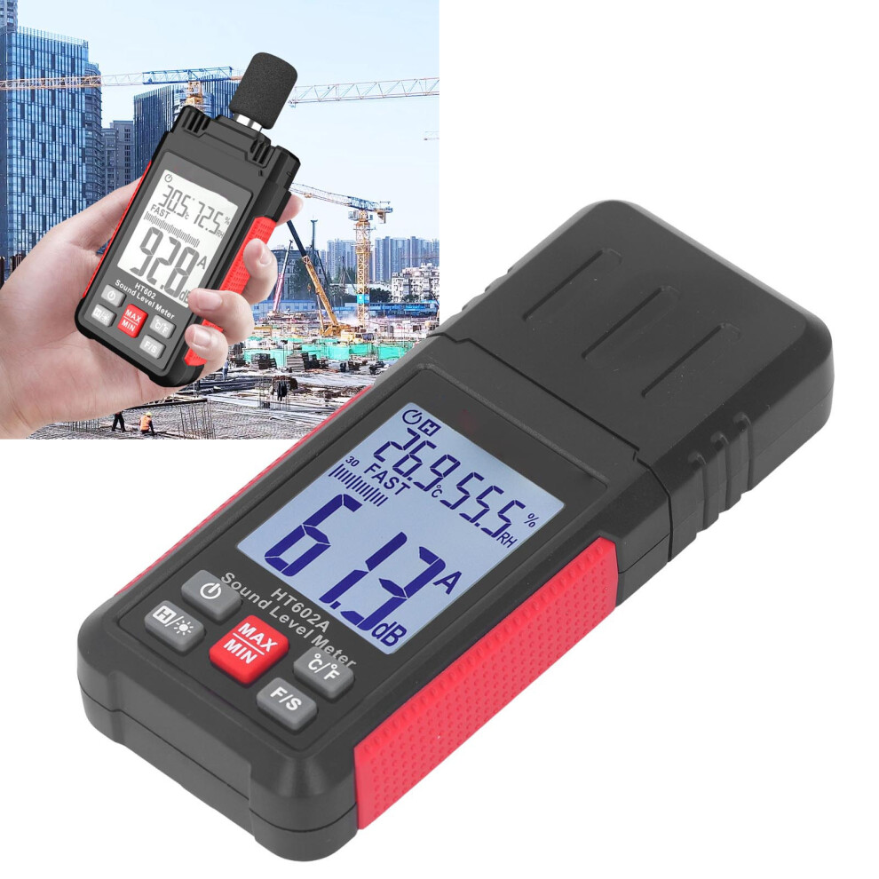 Digital Sound Level Meter 30â130dB, LCD Backlight, Portable-image-OPC-PKMR6RX-NEW