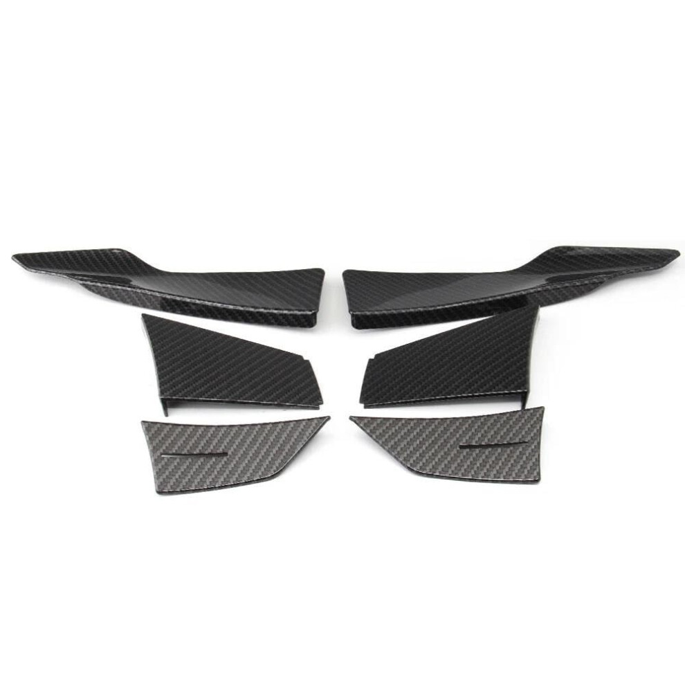 Lip Fin Splitter 6-Piece Front Bumper Canard Spoiler Set For Bmw F80 M3 F82 M4 Abs Plastic Black 9016109976246