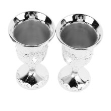 2pcs Vintage Metal Cocktail Glasses, Shatter-Resistant, Retro Style