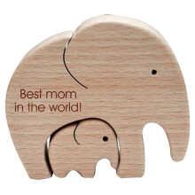 Elephant Mother And Child Mother's Day Gift Exquisite(2 Pieces,wooden)