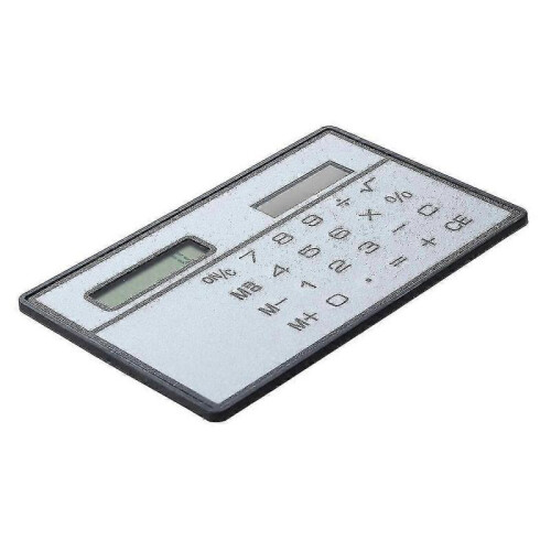 Solar Power Credit Card Sized Pocket Calculator (1pcs black) 2