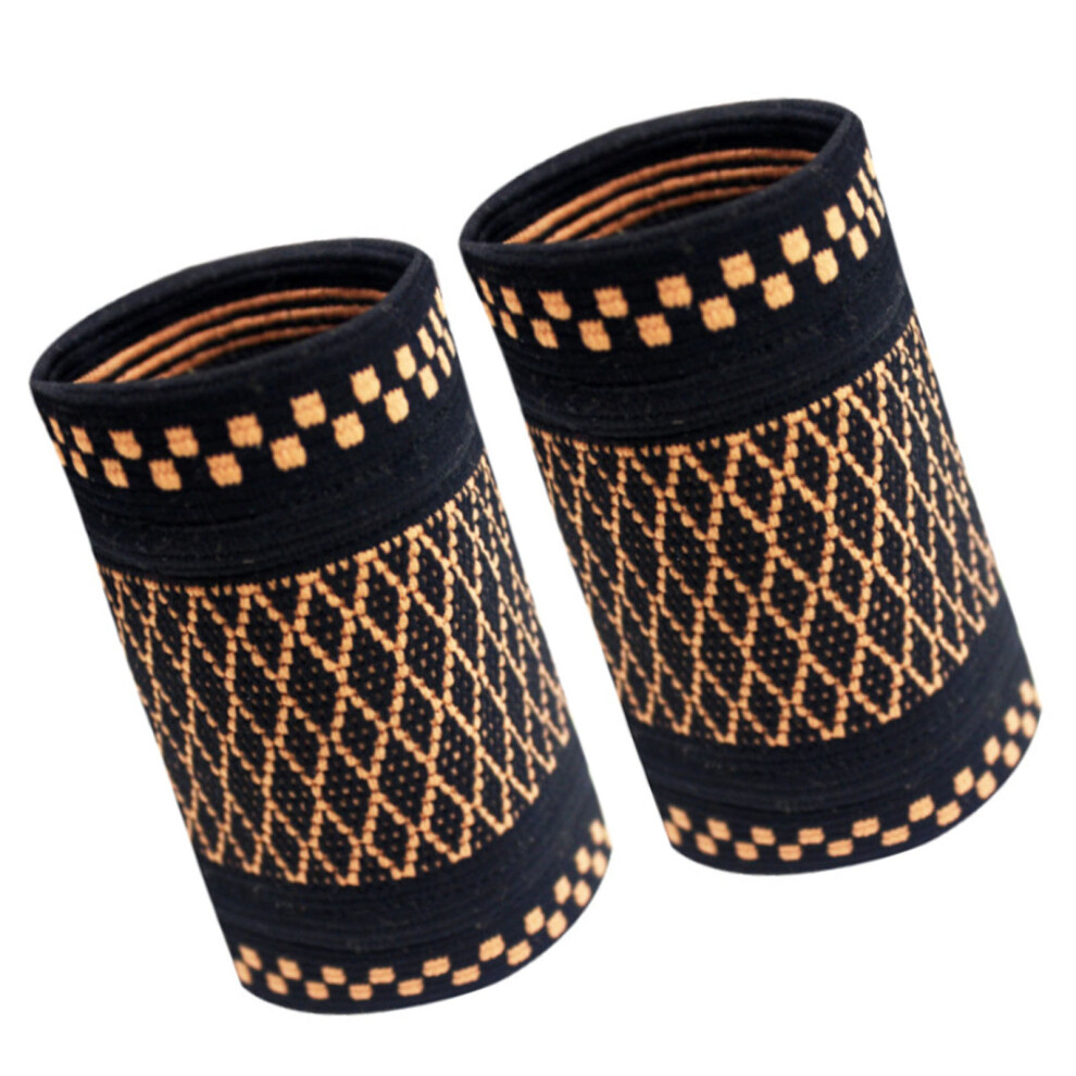 Copper Wrist Compression Brace Support Elastic Sweat Absorption Nylon S
