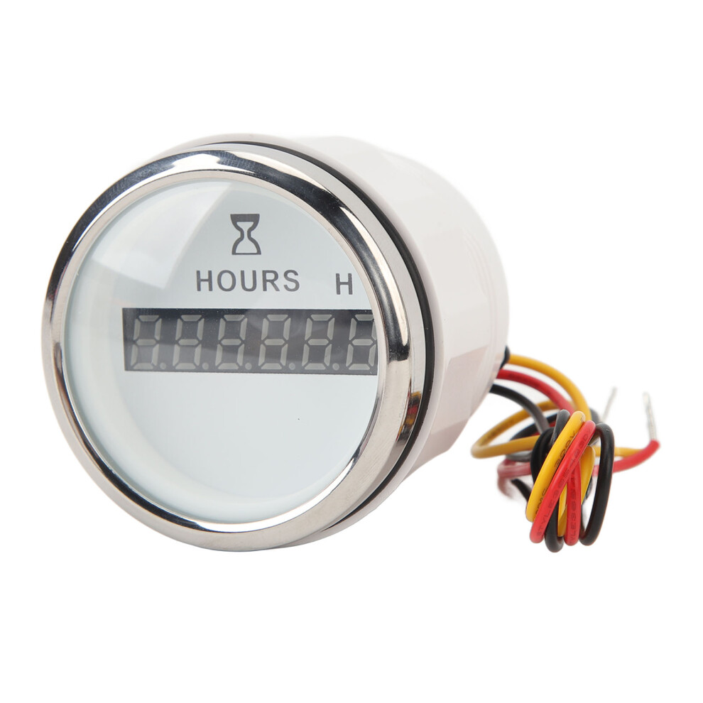 Dc 9Â32V 52Mm Round Digital Hour Meter Dial Suitable For Boats And Rvs White 8061351131272