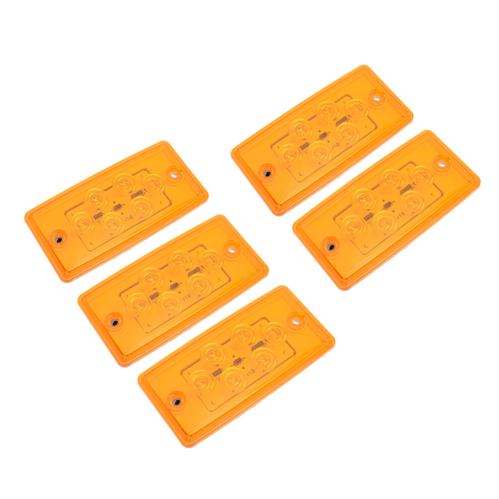 5Pcs 12V Waterproof Led Marker Lights Ip65 Side Indicator Clearance Lamp Amber 4931351131548