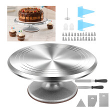 Professional Cake Decorating Kit with Aluminium Turntable, 24 Nozzles & Icing Tools - Ultimate Baking Set for Beginners & Experts