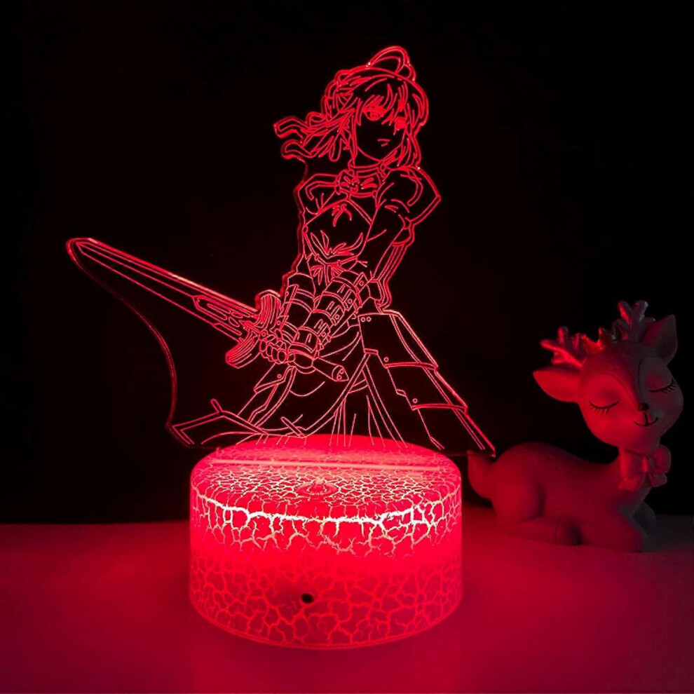 Kikidex (As Show, One Size) Xyc Anime 3D Fate Stay Night For Bedroom Decor Birthday Gift Manga Fate Stay Night Led Night Lamp Light