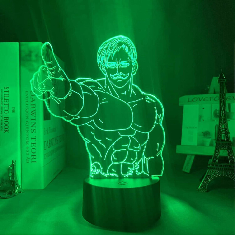 Kikidex (As Show, One Size) Xyc The Seven Deadly Sins Escanor Led Night Light For Bedroom Decor Gift Nightlight Anime 3D Lamp The Seven Deadly Sins Escanor