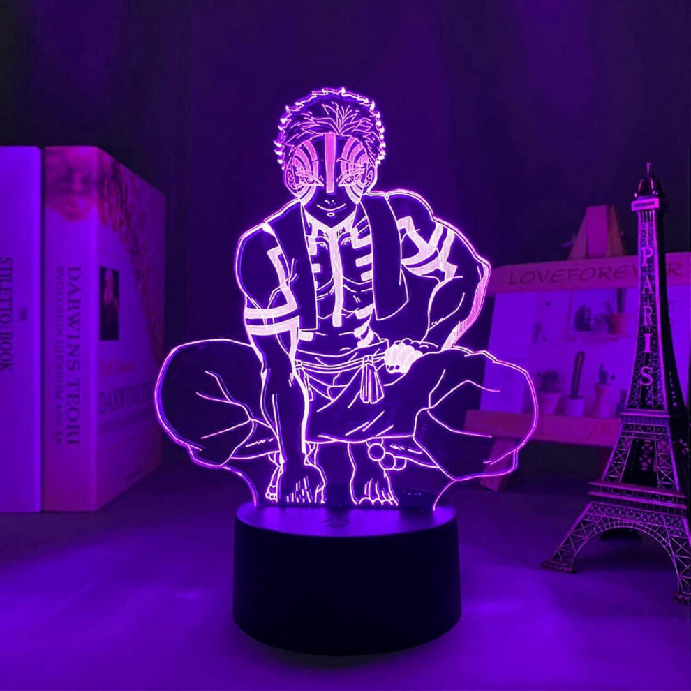 Kikidex (As Show, One Size) Xyc Led Light Anime Demon Slayer Akaza For Kid Bedroom Decoration Nightlight Birthday Gift Room Decor 3D Lamp Manga Kimetsu No Yai