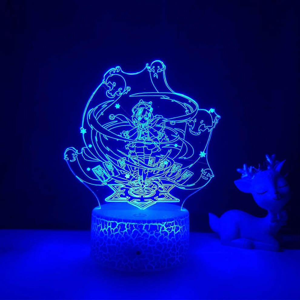 Kikidex (As Show, One Size) Xyc 3D Led Night Lamp Genshin Impact Wish Acrylic Led Lamp Game Light