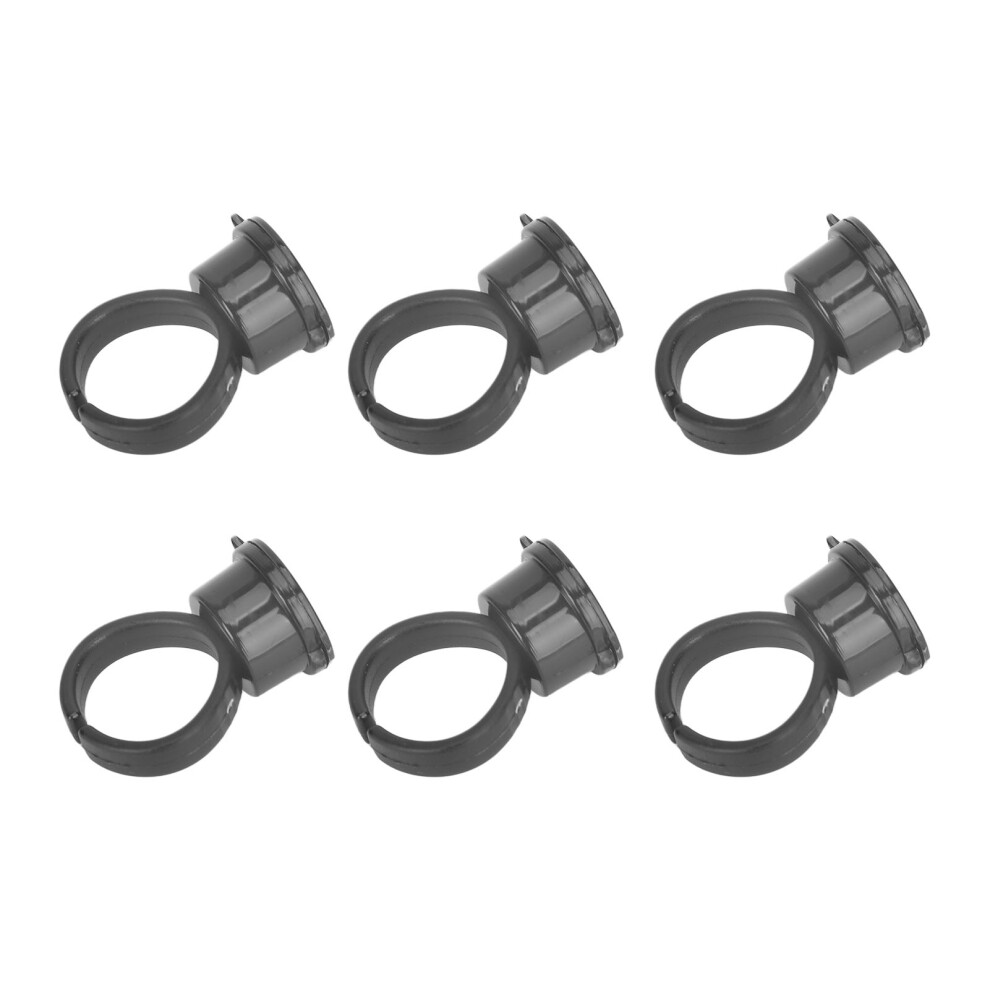 Black 100Pcs Disposable Tattoo Ink Ring Cups With Dustproof Lid 13Mm Diameter