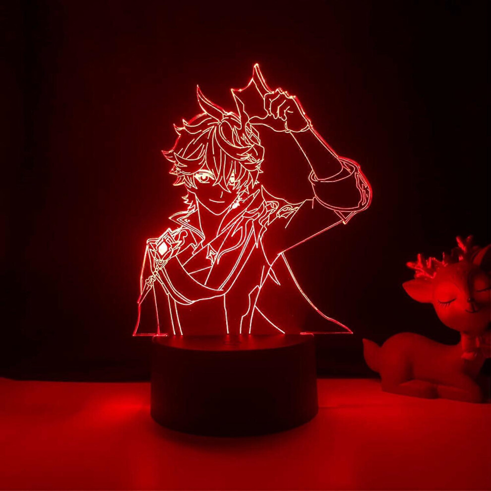 Kikidex (As Show, One Size) Xyc 3D Led Lamp Genshin Impact For Child Bedroom Decoration Kids Birthday Gift Room Decor Genshin Impact Led Bedside Light