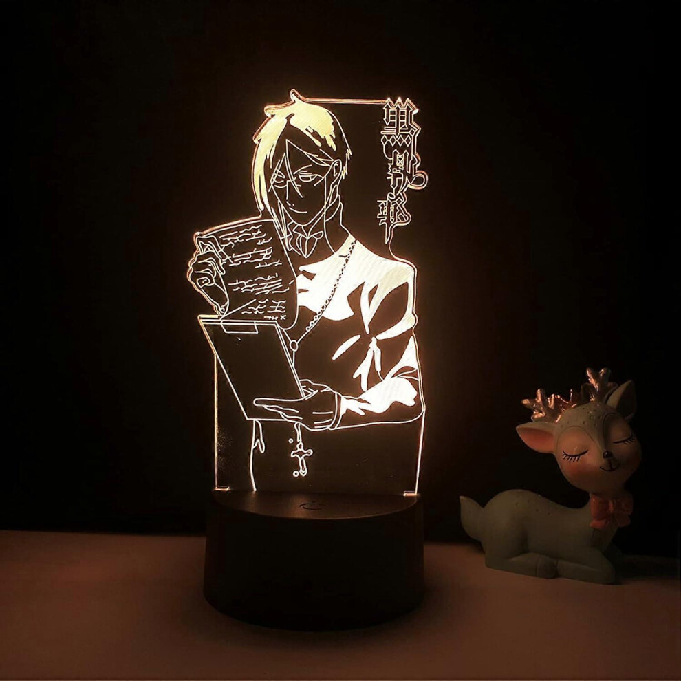 Kikidex (As Show, One Size) Xyc Anime Light Black Butler Led Night Light For Bedroom Decoration Colorful Nightlight Anime Gift 3D Lamp Black Butler