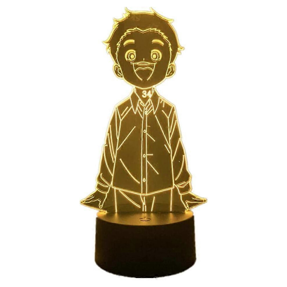Kikidex (As Show, One Size) Xyc Anime The Promised Neverland 3D Lamp Japanese Manga Figure Norman Led Night Rgb 16 Colors Home Room Decor Colorful Table Light
