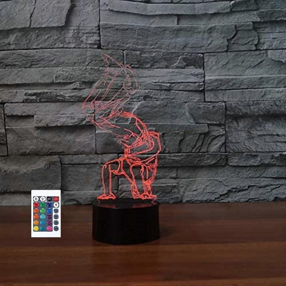 Kikidex (As Show, One Size) Xyc 3D Street Dance Remote Control 16 Color Night Lights Illusion Acrylic Led Table Bedside Lamp Children Bedroom Desk Decor Birth