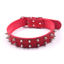 Hundehalsband im Punk-Stil mit Spikes, PU-Leder,