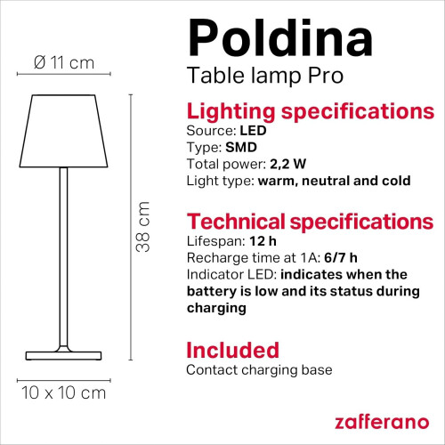 Lamp Table Lamp Rechargeable Cordless Touch Controls 38 cm black 2