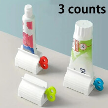 (Multicolor, 3 Counts/set) Toothpaste Dispenser, 3pcs/set Creative Toothbrush Holder, Bathroom Organizer for Toothpaste, Household Bathroom Accessory