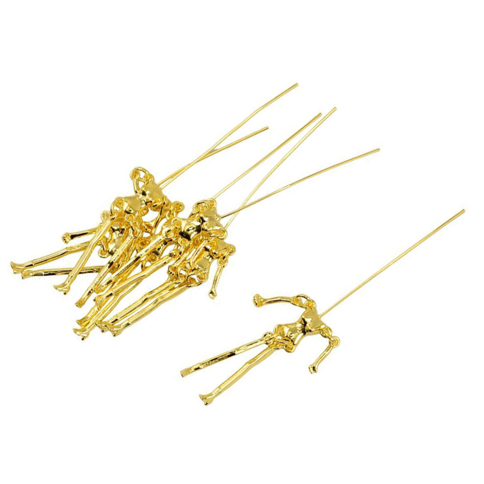 (Gold, 90mm) 6pcs Human Skeleton Body DIY Dolls Pendants Jewelry Makings-image-OPC-PKMRTZW-NEW
