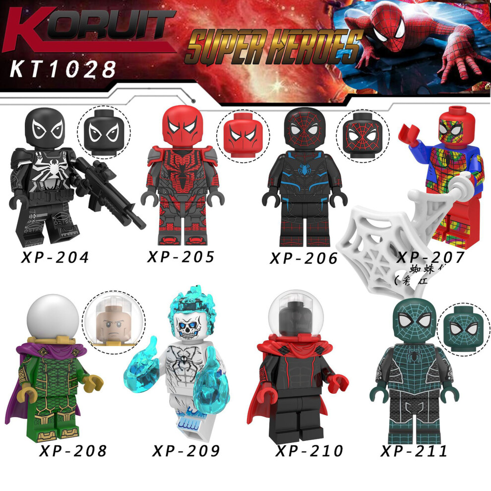 Hellsa 8Set Spiderman Minifigures Building Blocks Fit Lego Uk Priority In Delivery