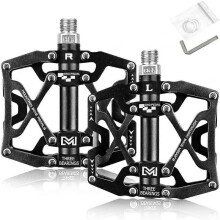 Bike Pedals, MTB Flat Pedals CNC Aluminum Body Platform Diameter 9/16 Inch for MTB Cycling Road Bike
