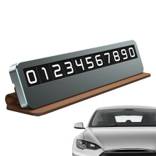 Car Phone Number Plate - Temporary Contact Display, Dashboard Number Tag, Brown Vehicle Sign For Car And Motorhome